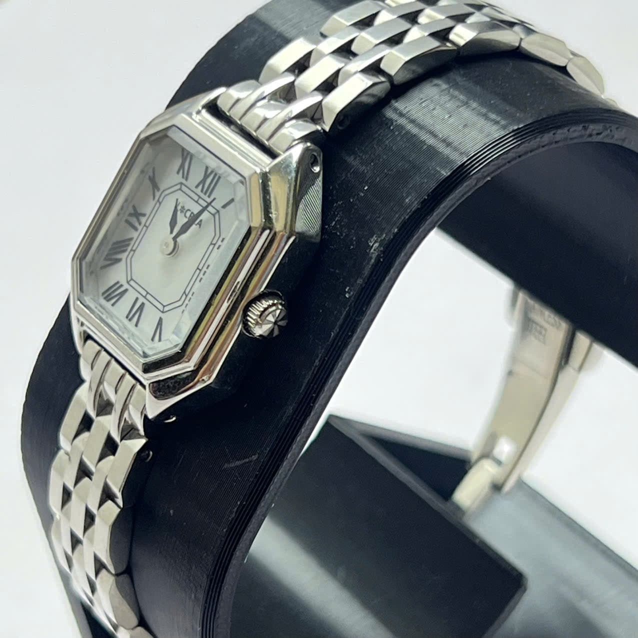 Đồng hồ nữ size nhỏ mặt vuông la mã vintage dây thép chính hãng nhạt bản