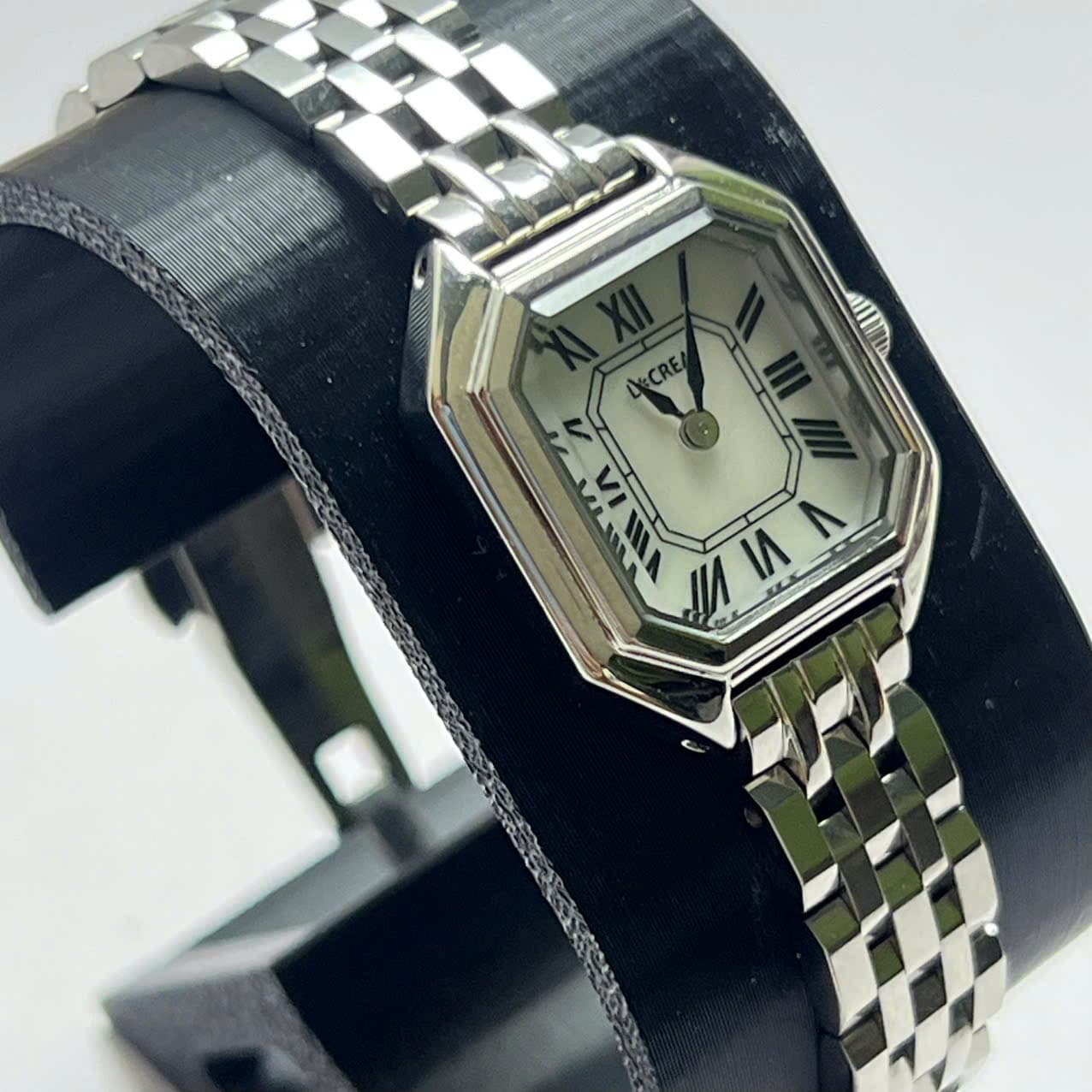 Đồng hồ nữ size nhỏ mặt vuông la mã vintage dây thép chính hãng nhạt bản