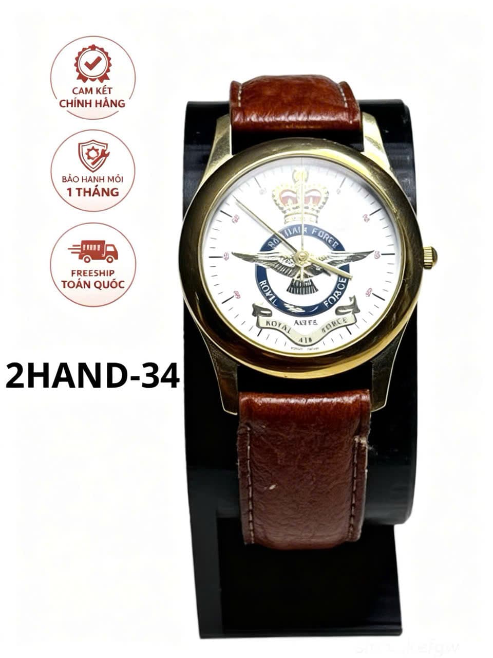 Đồng hồ nam Alfex-Royal Air Force máy pin chính hãng thụy sĩ, độ mới cao, bảo hành máy