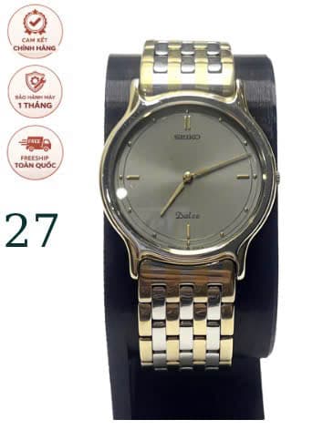 Đồng hồ Seiko Dolce vintage máy pin chính hãng nhật bản, mạ vàng siêu mỏng