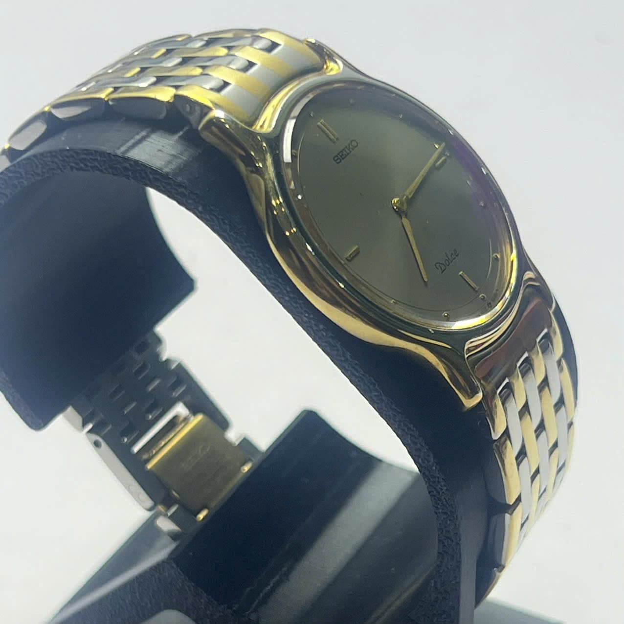 Đồng hồ Seiko Dolce vintage máy pin chính hãng nhật bản, mạ vàng siêu mỏng