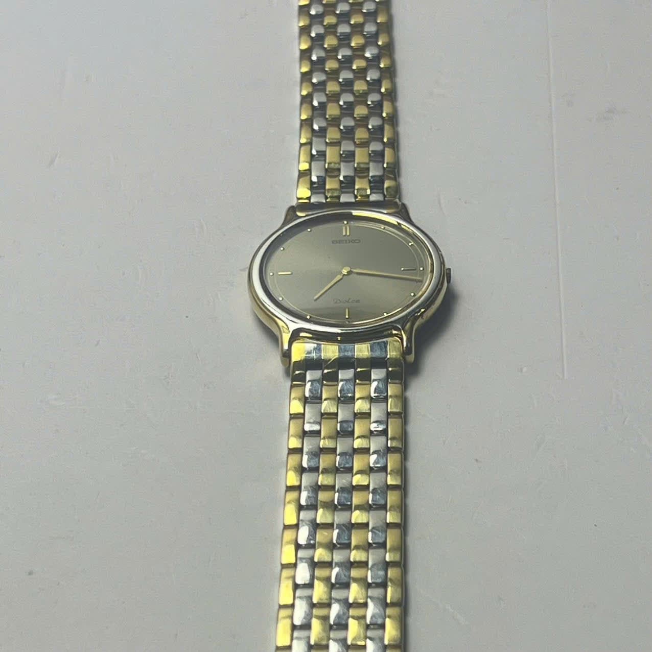 Đồng hồ Seiko Dolce vintage máy pin chính hãng nhật bản, mạ vàng siêu mỏng