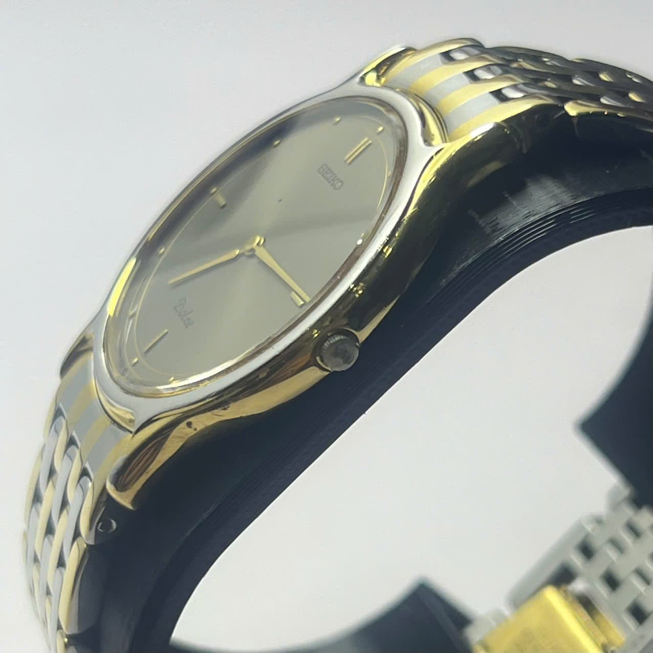 Đồng hồ Seiko Dolce vintage máy pin chính hãng nhật bản, mạ vàng siêu mỏng