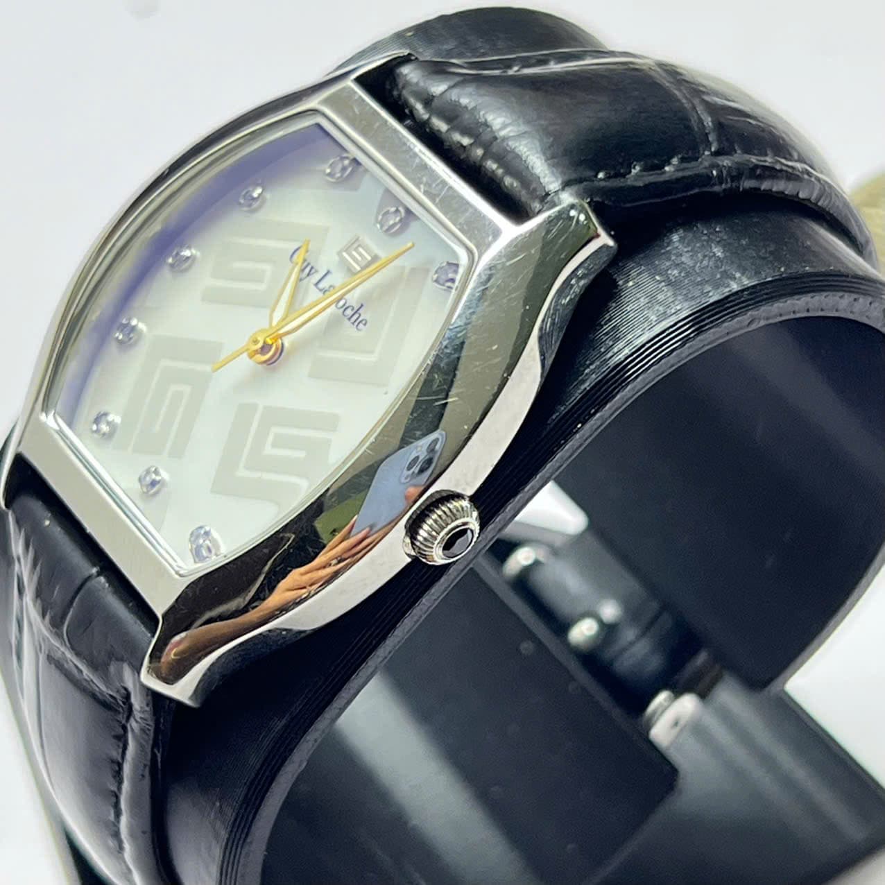 Đồng hồ Guy Laroche máy pin, thời trang pháp, mặt đính đá, đồng hồ 2hand độ mới cao dây khóa nguyên zin