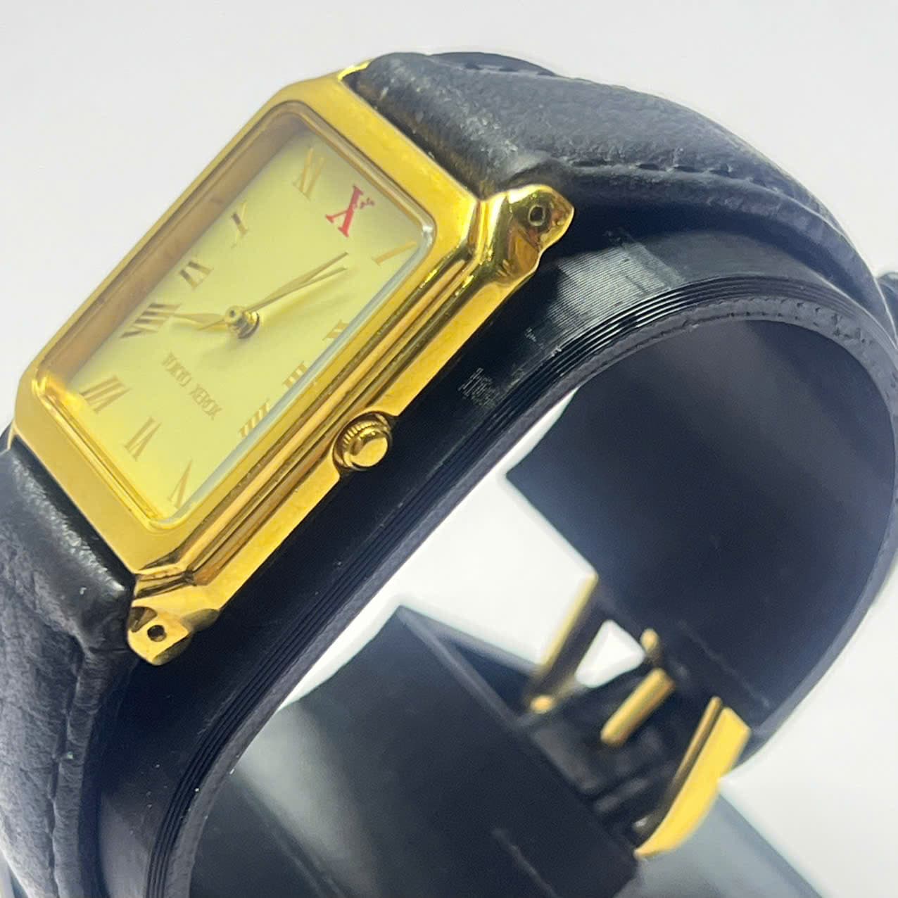 Đồng hồ quartz tokyo xerox mặt chữ nhật dây da vintage nhật chính hãng