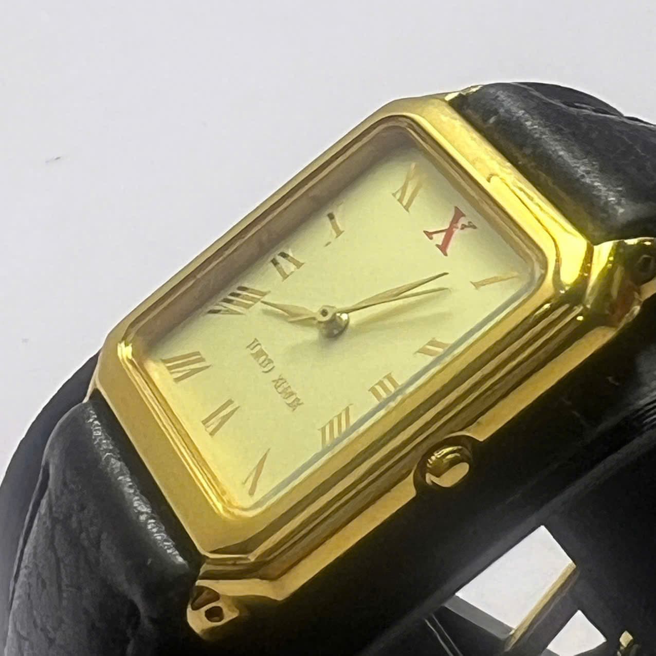 Đồng hồ quartz tokyo xerox mặt chữ nhật dây da vintage nhật chính hãng