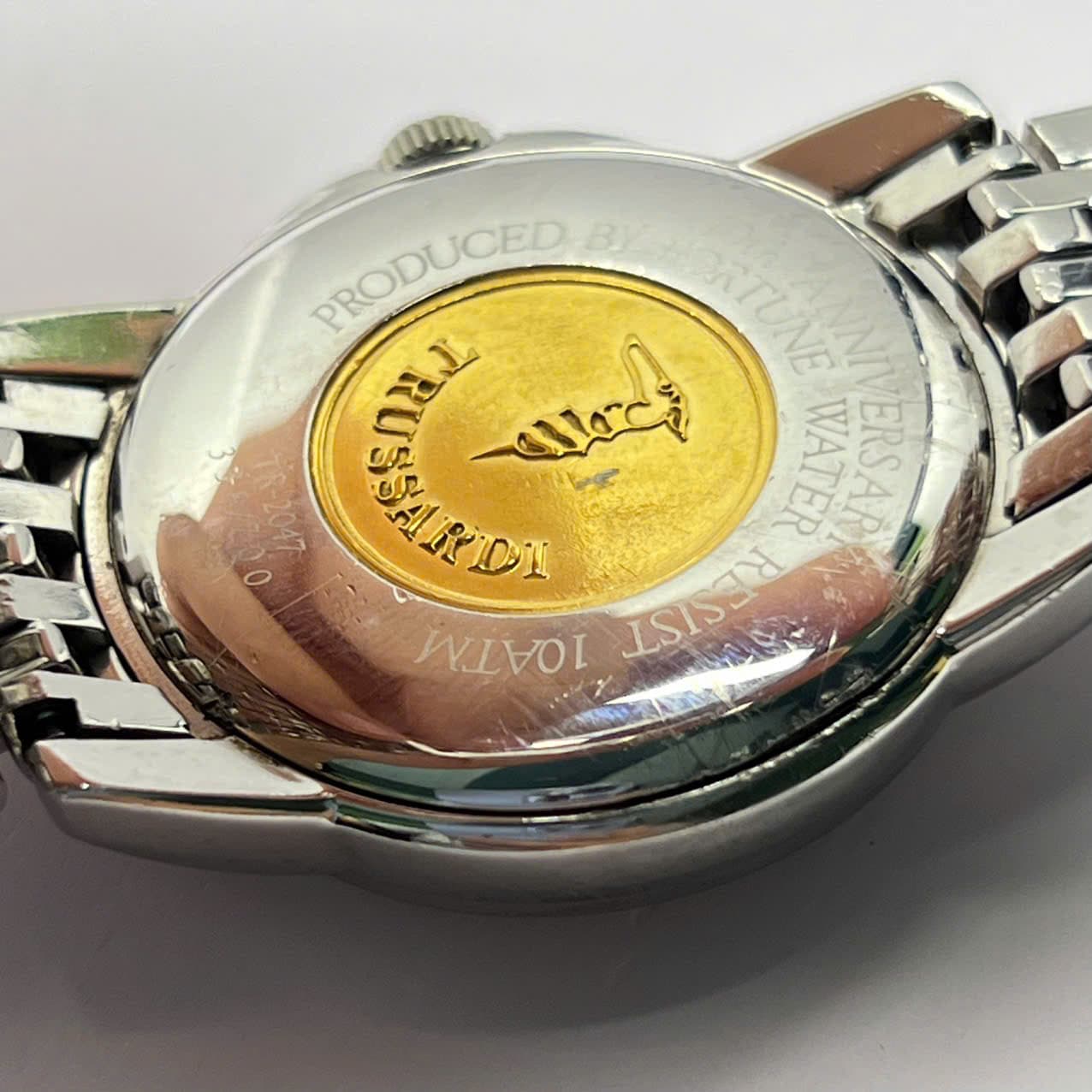 Đồng hồ nam dây thép Trussardi Italy, mặt trắng sang trọng, phong cách công sở