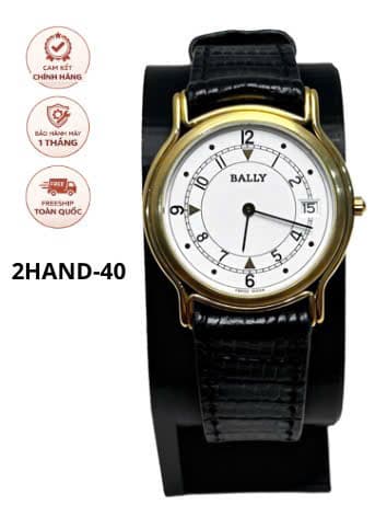 Đồng hồ Bally mặt trắng cổ điển dây da chính hãng thụy sĩ, độ mới cao, bảo hành máy 1 tháng