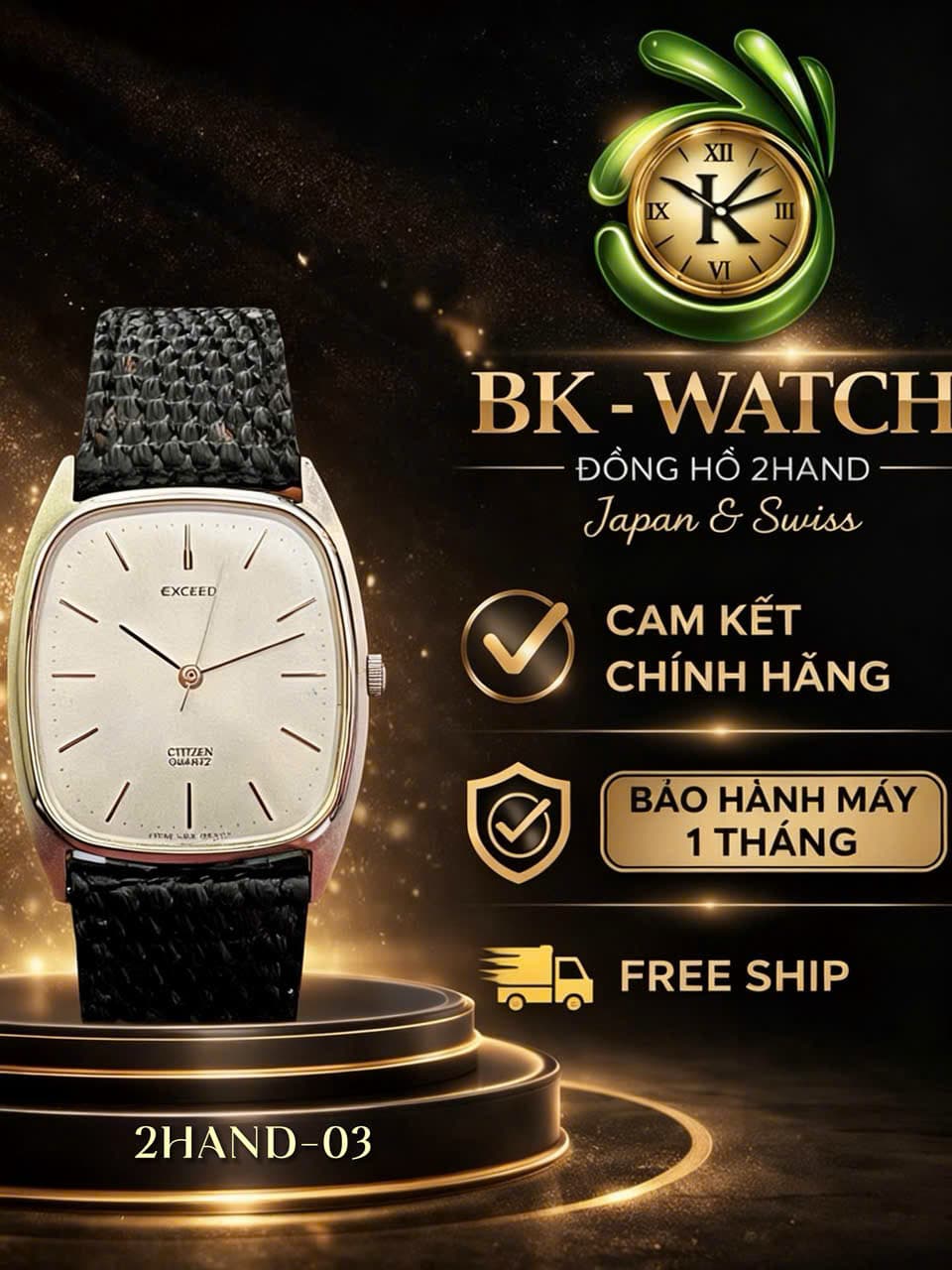 Đồng hồ nam Citizen Exceed vintage siêu mỏng máy nhật hàng chính hãng