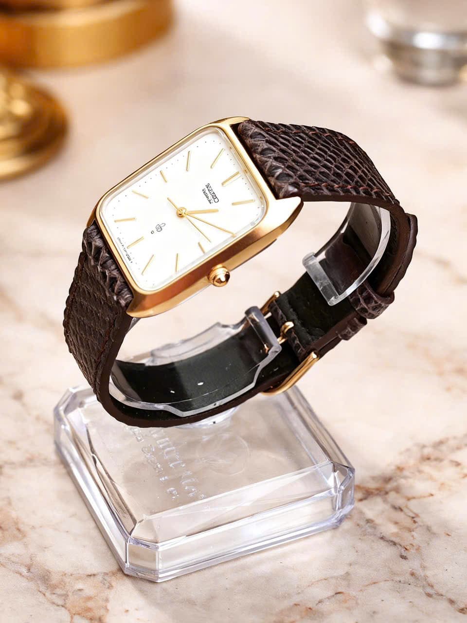 Đồng hồ nam Seiko cổ điển, mạ vàng, máy nhật chính hãng độ mới cao