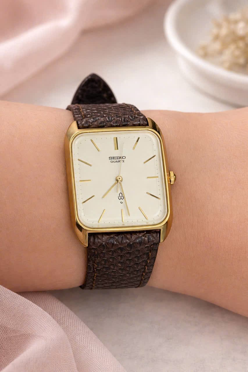 Đồng hồ nam Seiko cổ điển, mạ vàng, máy nhật chính hãng độ mới cao