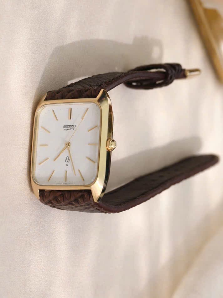 Đồng hồ nam Seiko cổ điển, mạ vàng, máy nhật chính hãng độ mới cao