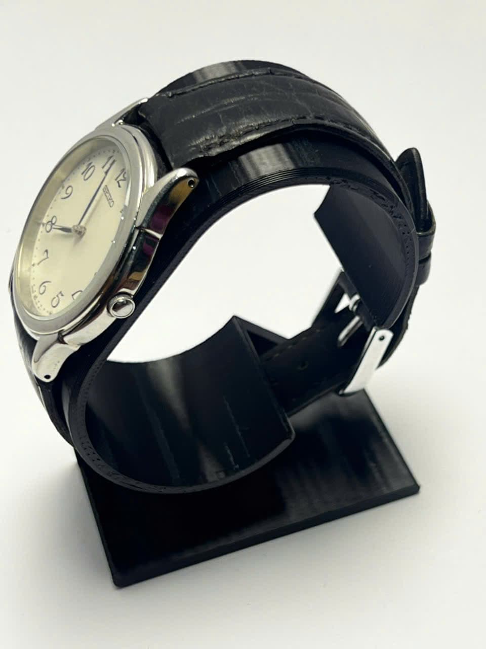 Đồng hồ Seiko Quartz Vintage mặt trắng, dây da, Size nhỏ, nam nữ đeo được, máy nhật chính hãng