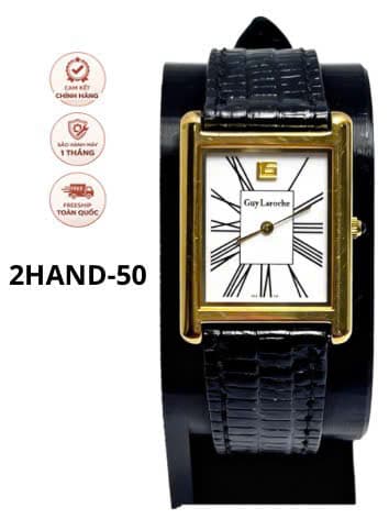 Đồng hồ nam Guy Laroche mặt vuông cổ điển, thanh lịch, sang trọng, thương hiệu pháp