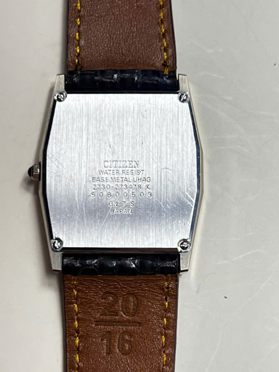 Đồng hồ nam Citizen Exceed Quartz mặt xanh hiếm, dáng vuông cổ điển, chính hãng nhật