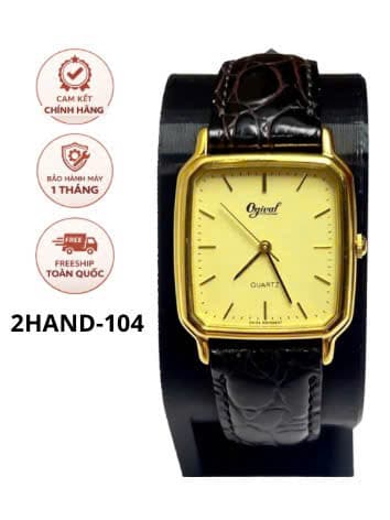 Đồng hồ Ogival quartz swiss made758M mặt vuông cổ điển, đồng hồ 2hand độ mới cao