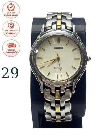 Đồng hồ Seiko Dolce shapphire mặt trắng, dây thép nhật bản thanh lịch, đồng hồ 2hand độ mới cao