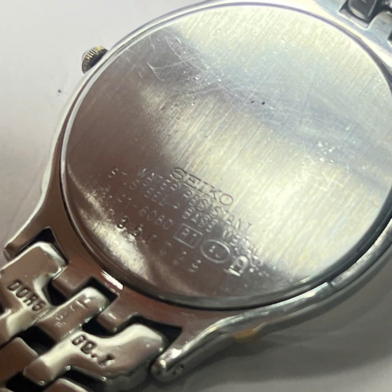 Đồng hồ Seiko Dolce shapphire mặt trắng, dây thép nhật bản thanh lịch, đồng hồ 2hand độ mới cao