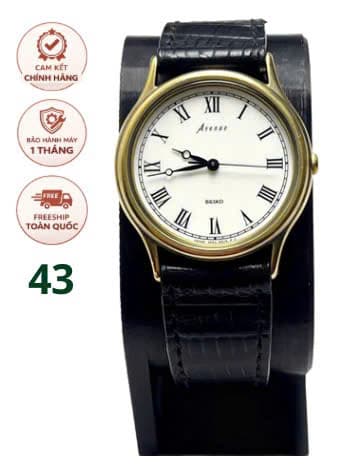 Đồng hồ Seiko Avenue máy pin chính hãng nhật bản mặt la mã vỏ mạ vàng đồng