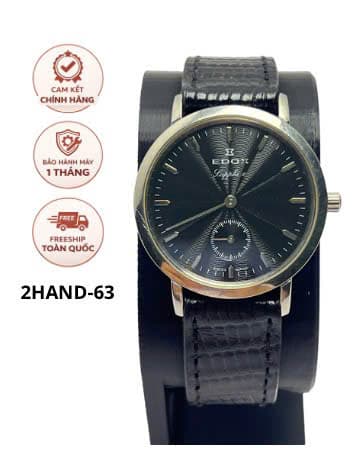 Đồng hồ Edox swiss kính sapphire máy pin, mỏng nhẹ thanh lịch, độ mới cao
