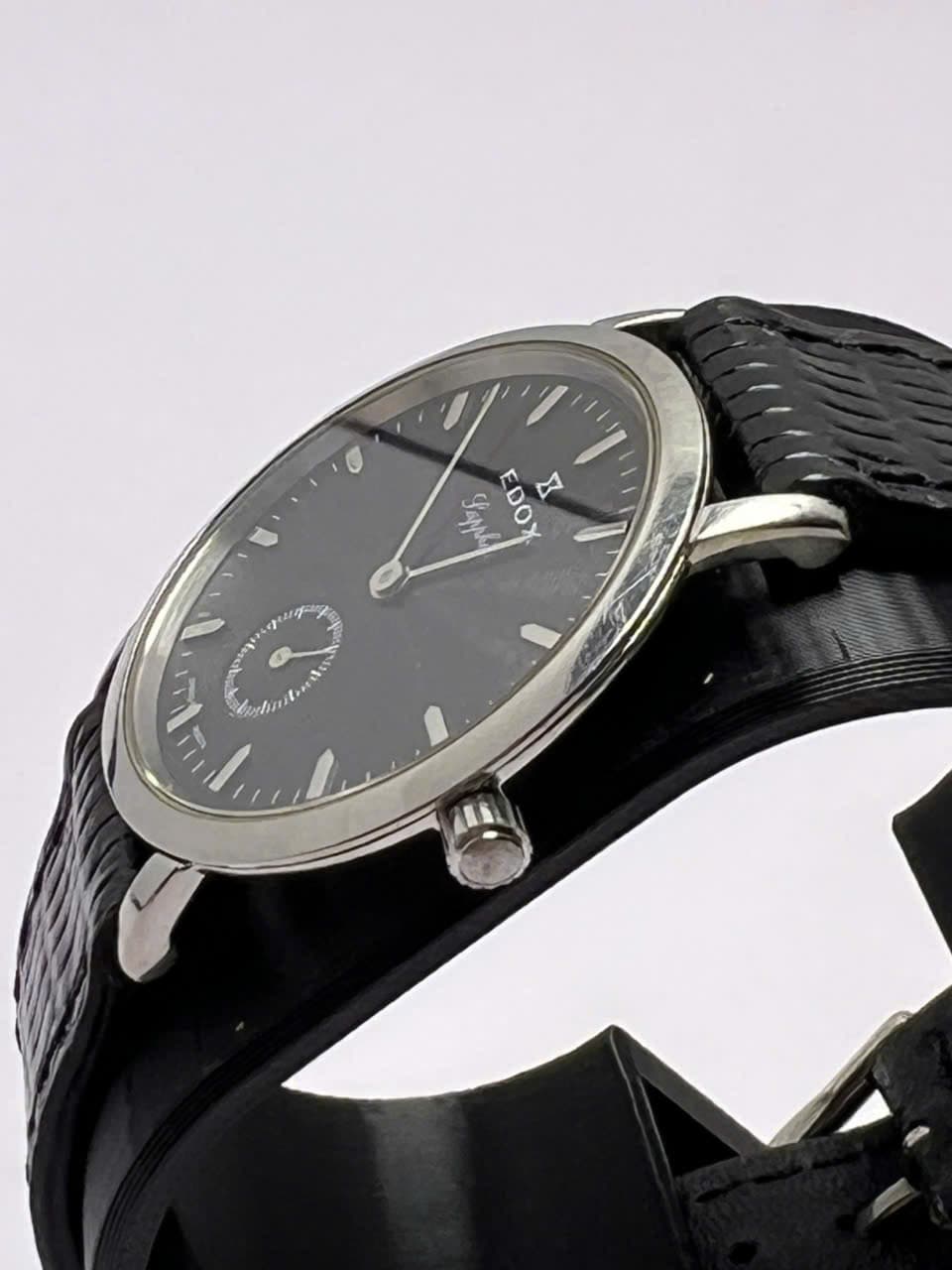 Đồng hồ Edox swiss kính sapphire máy pin, mỏng nhẹ thanh lịch, độ mới cao