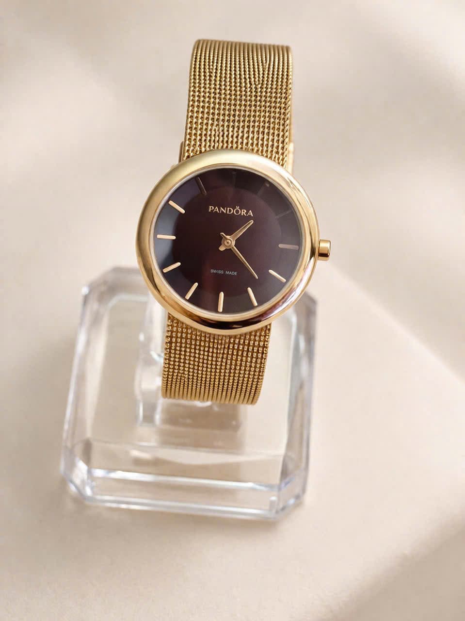 Đồng hồ nữ Pandora Pure máy pin chính hãng thụy sĩ, vỏ thép không rỉ mạ vàng