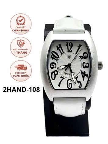 Đồng hồ Lancaster Italy quartz 0224 mặt cong tonneau số nghệ thuật, đồng hồ nam nữ thời trang cao cấp