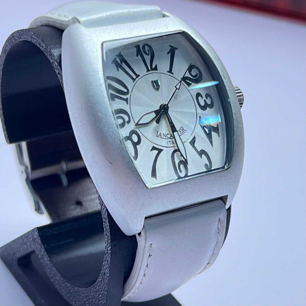 Đồng hồ Lancaster Italy quartz 0224 mặt cong tonneau số nghệ thuật, đồng hồ nam nữ thời trang cao cấp