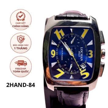 Đồng hồ nam dây da Locman Italy Chronograph, Form vuông cá tính, phong cách ý