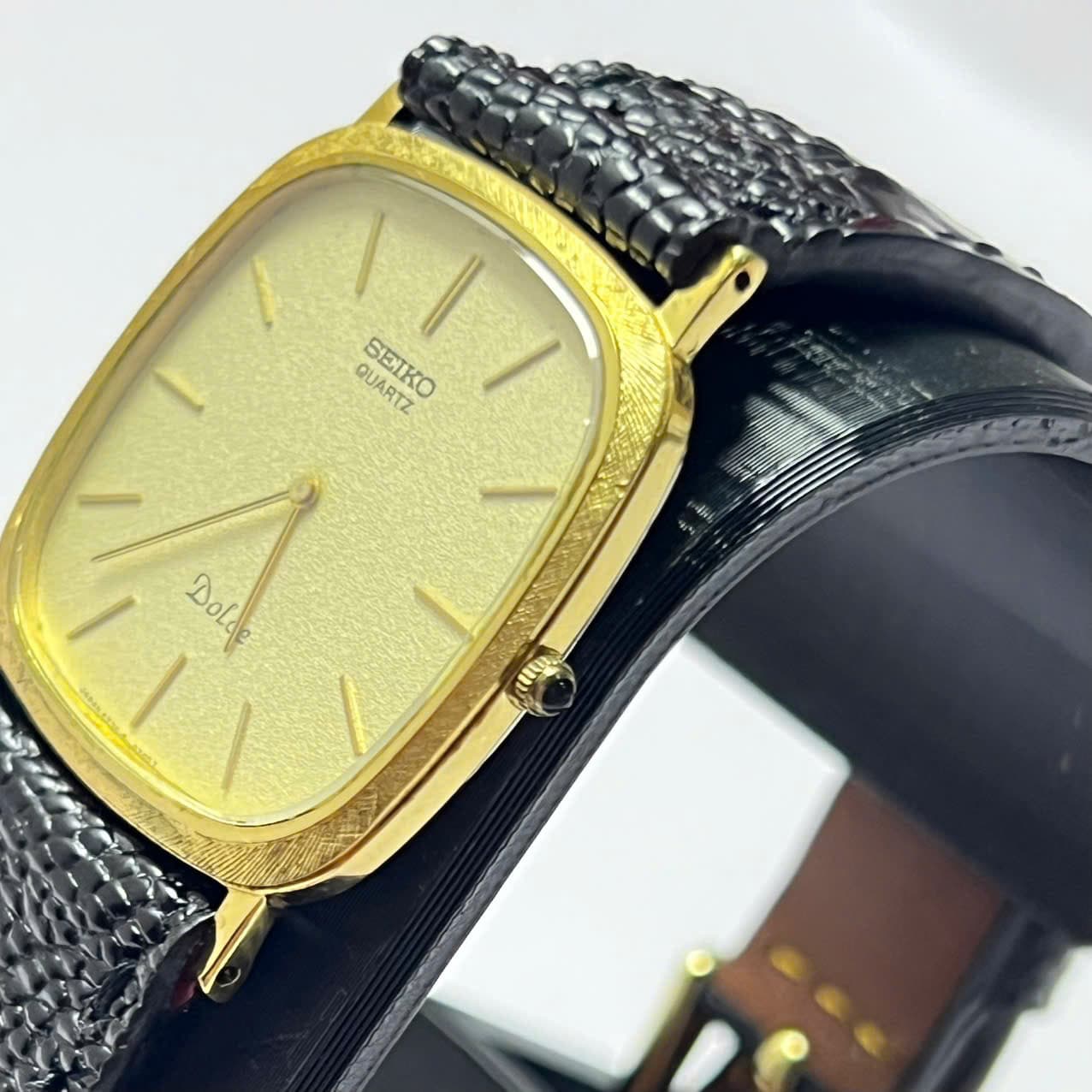 Đồng hồ Seiko Dolce siêu mỏng,thiết kế 2 kim sang trọng, dây da, máy pin chính hãng nhật bản, độ mới cao