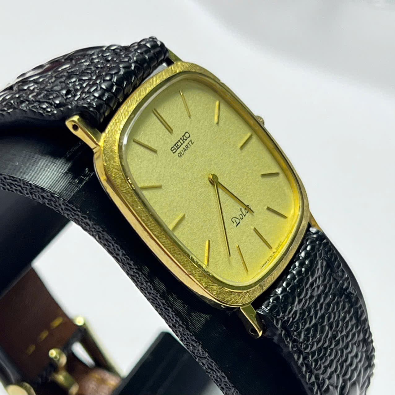 Đồng hồ Seiko Dolce siêu mỏng,thiết kế 2 kim sang trọng, dây da, máy pin chính hãng nhật bản, độ mới cao