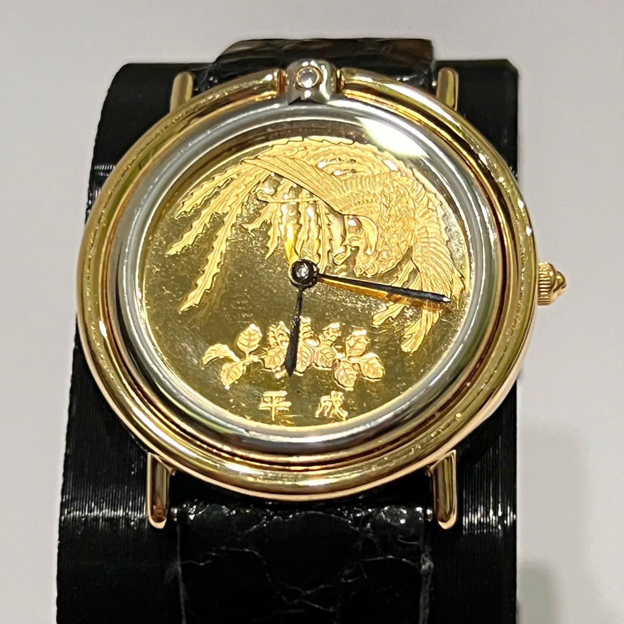 Đồng hồ The Franklin Mint, một thương hiệu sưu tầm nổi tiếng, mặt bạc đính kim cương