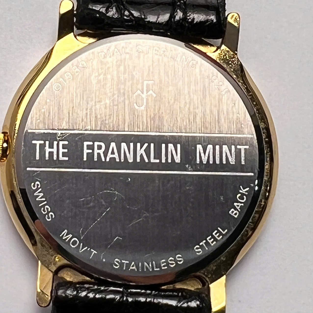 Đồng hồ The Franklin Mint, một thương hiệu sưu tầm nổi tiếng, mặt bạc đính kim cương