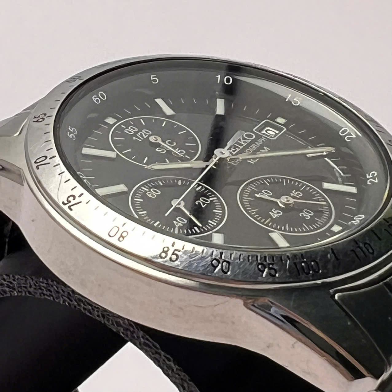 Đồng hồ nam dây thép Seiko Chronograph 7T92-ODWO chính hãng nhật bản, chống nước 100m