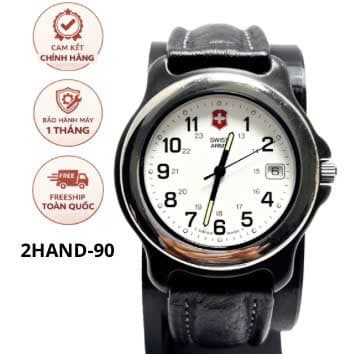 Đồng hồ nam dây da Armi Field Watch mặt trắng quân đội, đồng hồ nam vintage