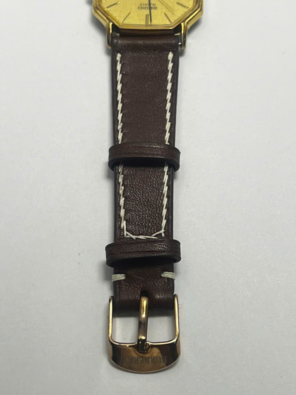 Đồng hồ Seiko bát giác quartz vintage mạ vàng, dáng bát giác cổ điển, máy nhật siêu bền