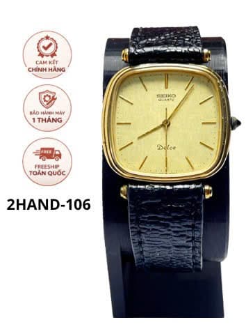 Đồng hồ Seiko Dolce quartz 5931-5400 nhật bản, mặt vuông tank cổ điển, đồng hồ 2hand độ mới cao