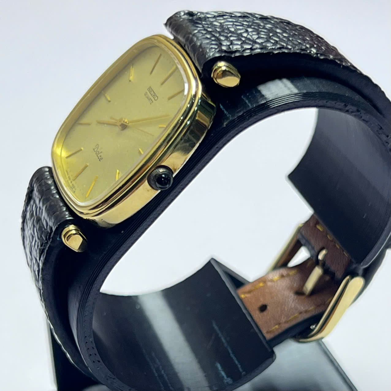 Đồng hồ Seiko Dolce quartz 5931-5400 nhật bản, mặt vuông tank cổ điển, đồng hồ 2hand độ mới cao