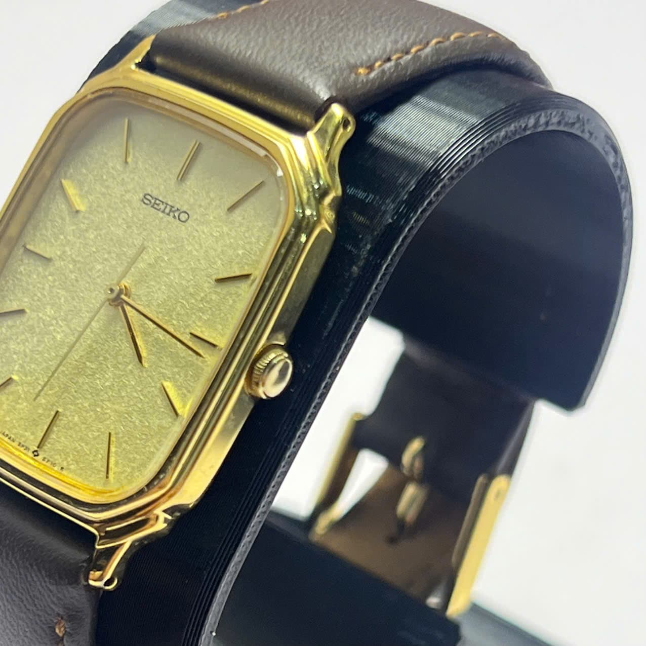 Đồng hồ Seiko quartz 5P31-5D88 nhật bản, mặt vuông tank cổ điển, đồng hồ nam nữ vintage thanh lịch