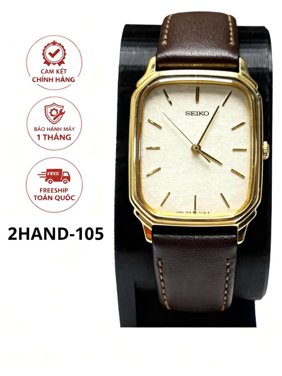 Đồng hồ Seiko quartz 5P31-5D88 nhật bản, mặt vuông tank cổ điển, đồng hồ nam nữ vintage thanh lịch
